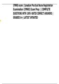 CPNRE Canadian Practical Nurse Registration Examination Study Guide Complete Questions and Answers