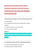 Demonstration and Research Pest Control &NewLine;Examination Questions and Correct Answers &NewLine;&lpar;Verified Answers&rpar; Plus Rationales 2026 Q&A &vert; &NewLine;Instant Download Pdf