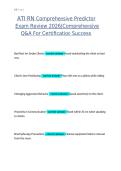 ATI RN Comprehensive Predictor &vert; Complete Questions&comma; Verified Answers & Rationales &vert; Final Exam Prep