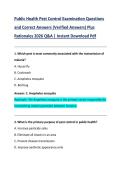Public Health Pest Control Examination Questions &NewLine;and Correct Answers &lpar;Verified Answers&rpar; Plus &NewLine;Rationales 2026 Q&A &vert; Instant Download Pdf
