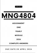 MNG4804 Assignment 1 Answers - Yearly Module&comma; 2026 &vert; Due Date 30 April 2026