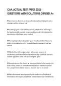 CAA ACTUAL TEST PAPER 2026&NewLine;QUESTIONS WITH SOLUTIONS GRADED A&plus;