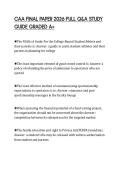 CAA FINAL PAPER 2026 FULL Q&A STUDY&NewLine;GUIDE GRADED A&plus;