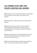 CAA TRAINING STUDY SHEET 2026&NewLine;UPDATED QUESTIONS AND ANSWERS