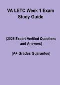 VA LETC Week 1 Exam PDF Study Guide &vert; Practice Questions & Training Test Prep