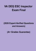 VA DEQ ESC Inspector Exam PDF Study Guide &vert; Erosion & Sediment Control Practice Questions