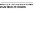 HESI RN Critical Care Exam Study Guide 55 Questions with Answers and Rationales