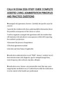 CALA NJ EXAM 2026 STUDY GUIDE COMPLETE&NewLine;ASSISTED LIVING ADMINISTRATION PRINCIPLES&NewLine;AND PRACTICE QUESTIONS&NewLine;