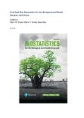TEST BANK FOR BIOSTATISTICS FOR THE BIOLOGICAL AND HEALTH SCIENCES 2ND EDITION BY MARC M TRiola MARIO F TRiola AND JASON ROY COMPLETE QUESTIONS AND ANSWERS