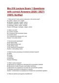 Bio 210 Lecture Exam 1 Questions with correct Answers &lpar;2026 &sol; 2027&rpar; &vert;100&percnt; Verified