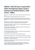 NSG552 &sol; NSG 552 Exam 2 &lpar;Latest 2025 &sol; 2026&rpar;&colon; Psychopharmacology &vert; Grade A Questions and Verified Answers &vert; 100&percnt; Correct - Wilkes