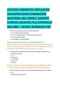 CERTIFIED KUBERNETES APPLICATION &NewLine;DEVELOPER &lpar;CKAD&rpar; EXAMINATION &NewLine;QUESTIONS AND CORRECT ANSWERS &NewLine;&lpar;VERIFIED ANSWERS&rpar; PLUS RATIONALES &NewLine;2026 Q&A &vert; INSTANT DOWNLOAD PDF