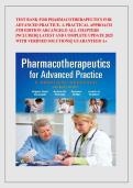 TEST BANK FOR PHARMACOTHERAPEUTICS FOR ADVANCED PRACTICE A PRACTICAL APPROACH 5TH EDITION BY ARCANGELO ALL CHAPTERS INCLUDED  WITH VERIFIED SOLUTIONS GUARANTEED A&plus;