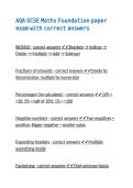 AQA GCSE Maths Foundation paper 1 exam with correct answers