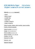 GCSE AQA Maths Paper 2 Calculator &lpar;Higher&rpar; exam with correct answers