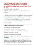 The CE Shop Final Exam Proctor 2026 &ndash; Multiple Choice Questions & Verified Answers &lpar;Complete Real Estate Exam Prep Guide&rpar;