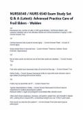 NURS6540 &sol; NURS 6540 Exam Study Set Q & A &lpar;Latest&rpar;&colon; Advanced Practice Care of Frail Elders - Walden&NewLine;