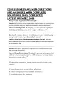 C201 BUSINESS ACUMEN QUESTIONS AND ANSWERS WITH COMPLETE SOLUTIONS 100&percnt; CORRECT&excl;&excl;&excl; LATEST UPDATED 2026