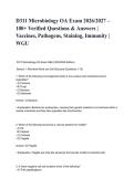 D311 Microbiology OA Exam 2026&lowbar;2027 &ndash; 100&plus; Verified Questions & Answers &lowbar; Vaccines&comma; Pathogens&comma; Staining&comma; Immunity &lowbar; WGU&period;pdf&NewLine;&NewLine;
