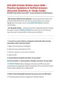 NYS EMT-B State Written Exam 2026 &ndash; Practice Questions & Verified Answers &lpar;Accurate Solutions&comma; A&plus; Study Guide&rpar;