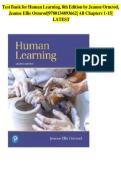 TEST BANK for Human Learning 8th Edition Ormrod&comma; CHAPTER 1 - 15&NewLine;