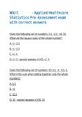 WGU C784 - Applied Healthcare Statistics Pre-Assessment exam with correct answers 