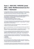 Exam 2 - NUR 2502 &sol; NUR2502 &lpar;Latest 2025 &sol; 2026&rpar;&colon; Multidimensional Care III &sol; MDC 3 - Rasmussen