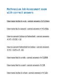 Mathnasium Job Assessment exam with correct answers