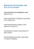 Mathnasium Job Assessment exam with correct answers 