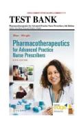 Test Bank Complete&lowbar; Pharmacotherapeutics For Advanced Practice Nurse Prescribers 6th Edition&comma; &lpar;2024&rpar; By Teri Moser Woo&vert; All Chapters 1-57&vert; 4 Units&vert; Answers With Rationale&vert; Rated A&plus;&NewLine;