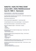 NUR2755 &sol; NUR 2755 FINAL EXAM &lpar;Latest 2025 &sol; 2026&rpar;&colon; Multidimensional Care IV &sol; MDC 4 - Rasmussen