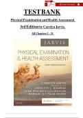 Complete Test Bank Physical Examination and Health Assessment CANADIAN 3rd Edition Jarvis Questions & Answers with rationales &lpar;Chapter 1-31&rpar;&NewLine;