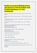 Health Assessment HESI Questions&NewLine;and Answers &vert; Full Test Bank with&NewLine;Verified Solutions &vert; A&plus; Pass&NewLine;Guaranteed