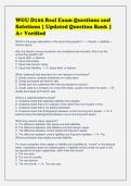 WGU D102 Real Exam Questions and&NewLine;Solutions &vert; Updated Question Bank &vert;&NewLine;A&plus; Verified