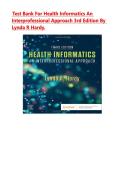 Test Bank For Health Informatics An Interprofessional Approach 3rd Edition by Lynda R Hardy &vert; All Chapters &vert; Questions with Correct Answers &vert; Complete Guide A&plus;