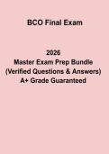 BCO Final Exam PDF Study Guide &vert; Practice Questions & Certification Test Prep