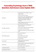 Counseling Psychology Exam 2 With &NewLine;Questions And Answers Latest Update 2026