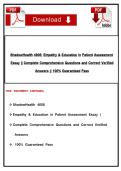 ShadowHealth 4606&colon; Empathy & Education in Patient Assessment Essay &vert;&vert; Complete Comprehensive Questions and Correct Verified Answers &vert;&vert; 100&percnt; Guaranteed Pass