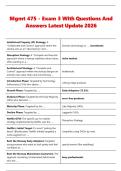 Mgmt 475 - Exam 3 With Questions And &NewLine;Answers Latest Update 2026 