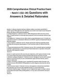 2026 Comprehensive Clinical Practice Exam&NewLine;&ndash; Batch 1 &lpar;Q1&ndash;20&rpar; Questions with&NewLine;Answers & Detailed Rationales