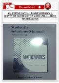 Test Bank &sol; Solutions for A Survey of Mathematics with Applications&comma; 9th Edition &ndash; Tamsen Herrick &lpar;All Chapters&comma; Verified&rpar;