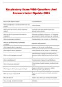 Respiratory Exam With Questions And &NewLine;Answers Latest Update 2026