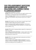 C201 PRE-ASSESSMENT QUESTIONS AND ANSWERS WITH COMPLETE SOLUTIONS 100&percnt; CORRECT RATED A&plus; &vert;&vert;UPDATED 2026&sol;2027