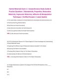 Dental Materials Exam 1 &vert; Comprehensive Study Guide & Practice Questions &vert; Biomaterials&comma; Properties&comma; Restorative Materials&comma; Impression Materials&comma; Adhesion & Manipulation Techniques &vert; Verified Answers &vert; Latest Update