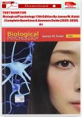 Test Bank for Biological Psychology 13th Edition by James W&period; Kalat &lpar;2023&ndash;2024&rpar; &vert; Complete Questions & Answers Guide A&plus;