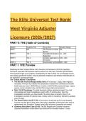 2026&sol;2027 West Virginia Adjuster License Exam&colon; Elite Universal Test Bank &lpar;60 Q&A &plus; Rationale&rpar;