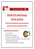 HESI PN Med-Surg &NewLine;TEST BANK&NewLine;&lpar;NGN-Style Questions & Case Scenarios&rpar;&NewLine;400&plus; Qs & Ans to Pass the Exam&NewLine;