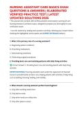 NURSING ASSISTANT CARE BASICS EXAM QUESTIONS & ANSWERS &vert; ELABORATED VERIFIED PRACTICE TEST &vert; LATEST UPDATED SOLUTIONS 2026
