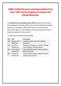 HFMA Certified Revenue Cycle Representative Final &NewLine;Exam&colon; 200&plus; Practice Questions & Answers with &NewLine;Detailed Rationales 