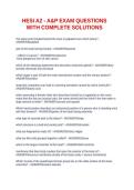 HESI A2 - A&P EXAM QUESTIONS WITH COMPLETE SOLUTIONS